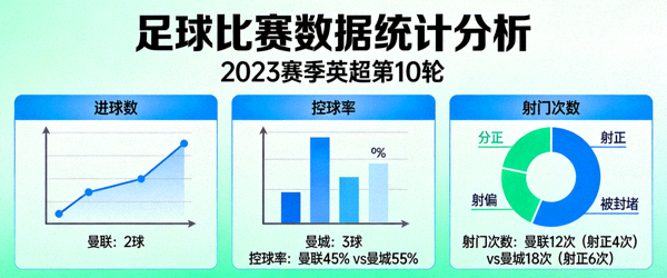 足球比赛数据统计图表分析